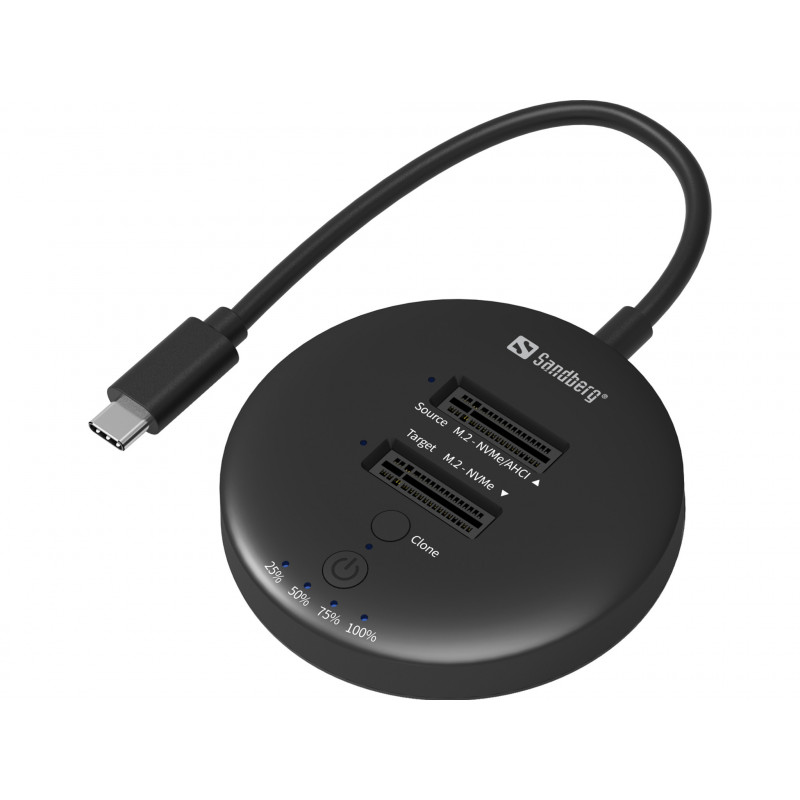 Sandberg 136-72 tallennusaseman telakointiasema USB 3.2 Gen 2 (3.1 Gen 1) Type-C musta