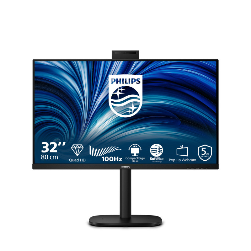 Philips 3000 series 32B2U3601H 00 tietokoneen litteä näyttö 80 cm (31.5") 2560 x 1440 pikseliä Quad HD LCD musta