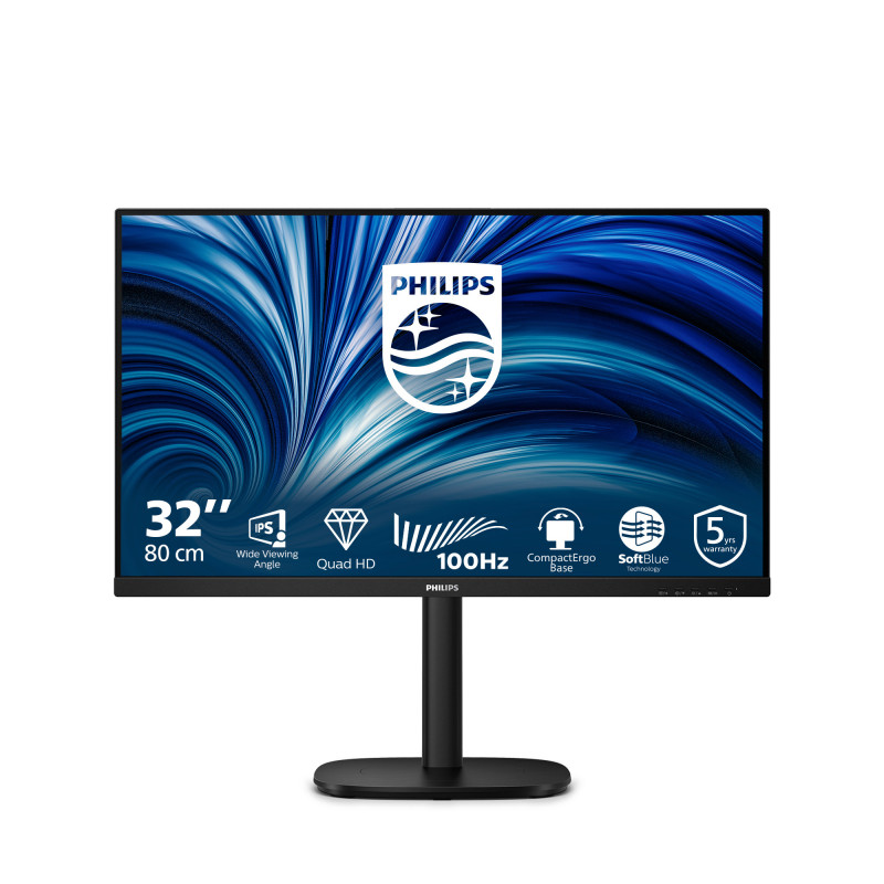 Philips 3000 series 32B2N3500 00 tietokoneen litteä näyttö 80 cm (31.5") 2560 x 1440 pikseliä Quad HD LCD musta