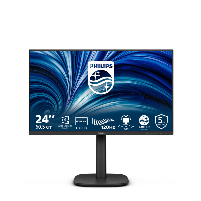 Philips 3000 series 24B2N3200J 00 tietokoneen litteä näyttö 60,5 cm (23.8") 1920 x 1080 pikseliä Full HD LCD musta