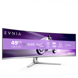 Philips Evnia 8000 49M2C8900L 00 tietokoneen litteä näyttö 124,2 cm (48.9") 5120 x 1440 pikseliä Dual QHD QD-OLED Valkoinen