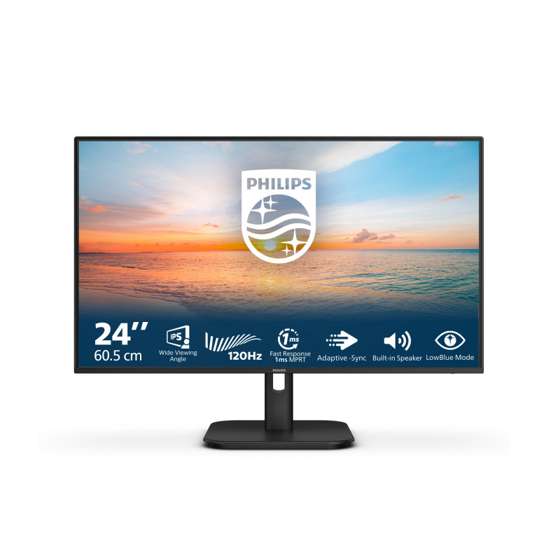 Philips 1000 series 24E1N1200A 00 tietokoneen litteä näyttö 60,5 cm (23.8") 1920 x 1080 pikseliä Full HD LCD musta