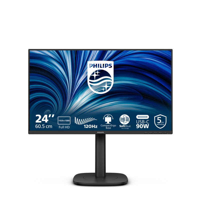 Philips 3000 series 24B2U3301 00 tietokoneen litteä näyttö 60,5 cm (23.8") 1920 x 1080 pikseliä Full HD LCD musta