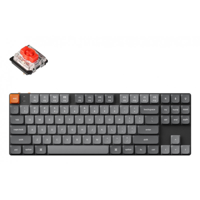 Keychron K1 Max näppäimistö Universaali USB + RF Wireless + Bluetooth QWERTY Pohjoismainen musta
