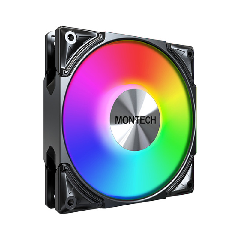 Montech METAL PRO 12 ARGB PWM Tietokonekotelo Tuuletin 12 cm musta 1 kpl