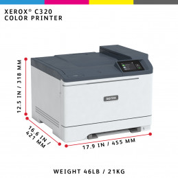 Xerox C320, A4, 33 s min langaton, 2-puolinen tulostin, PS3 PCL5e 6, 2 alustaa, yht. 251 arkkia