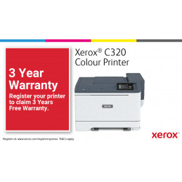 Xerox C320, A4, 33 s min langaton, 2-puolinen tulostin, PS3 PCL5e 6, 2 alustaa, yht. 251 arkkia