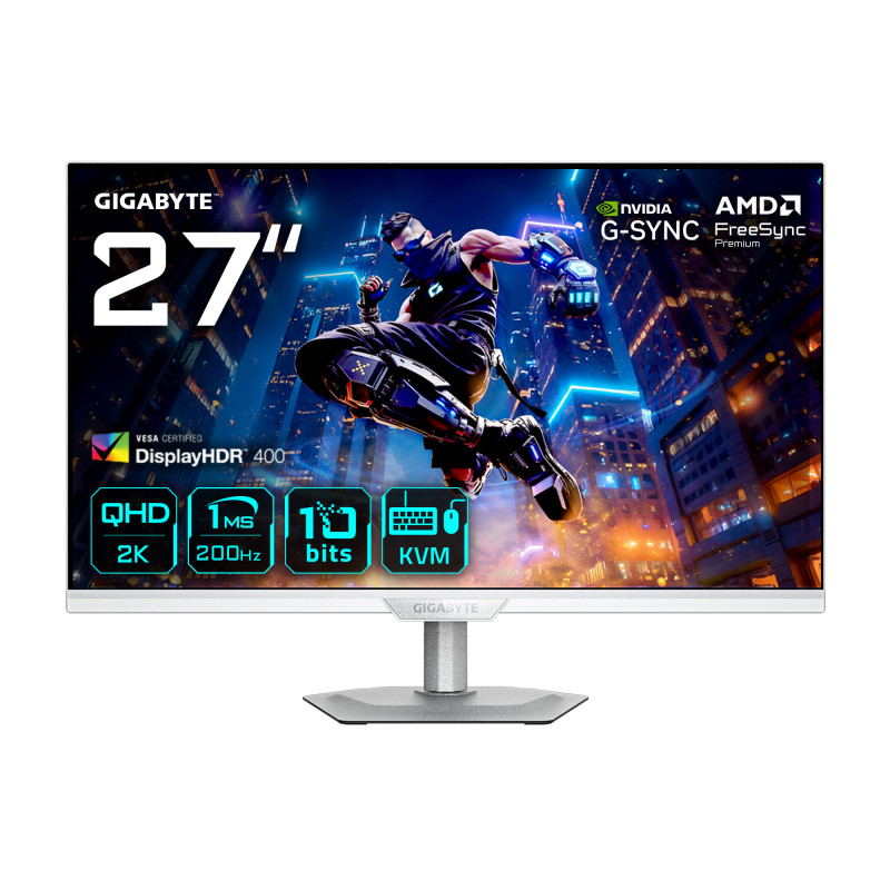 GIGABYTE M27Q2 QD ICE tietokoneen litteä näyttö 68,6 cm (27") 2560 x 1440 pikseliä Quad HD LED Valkoinen