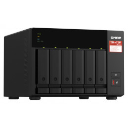 QNAP TS-673A-SW5T NAS- ja tallennuspalvelimet Tower Ryzen Embedded V1500B 8 GB DDR4 0 TB QNAP QTS musta