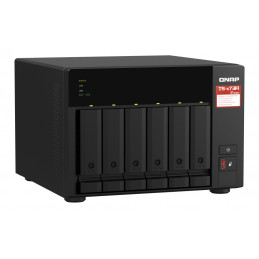 QNAP TS-673A-SW5T NAS- ja tallennuspalvelimet Tower Ryzen Embedded V1500B 8 GB DDR4 0 TB QNAP QTS musta