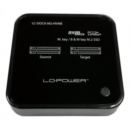 LC-Power LC-DOCK-M2-NVME tallennusaseman telakointiasema USB 3.2 Gen 2 (3.1 Gen 2) Type-C musta