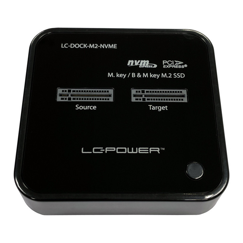 LC-Power LC-DOCK-M2-NVME tallennusaseman telakointiasema USB 3.2 Gen 2 (3.1 Gen 2) Type-C musta