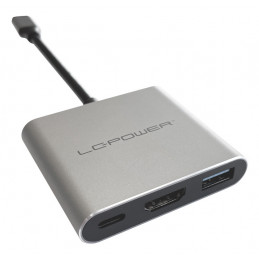 LC-Power LC-HUB-C-MULTI-4-V2 keskitin USB Type-C 5000 Mbit s Hopea, musta