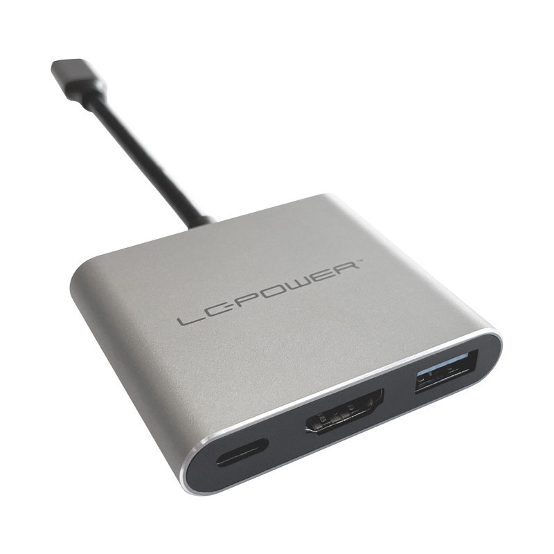 LC-Power LC-HUB-C-MULTI-4-V2 keskitin USB Type-C 5000 Mbit s Hopea, musta