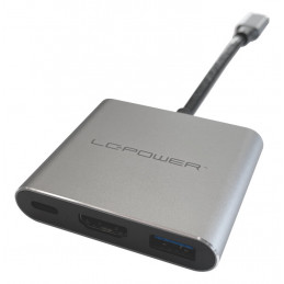 LC-Power LC-HUB-C-MULTI-4-V2 keskitin USB Type-C 5000 Mbit s Hopea, musta