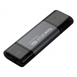Team Group X1 USB 3.2 Gen1 USB-muisti 128 GB USB Type-A   USB Type-C 3.2 Gen 1 (3.1 Gen 1) musta, Harmaa