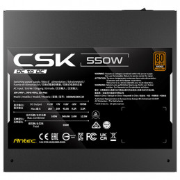Antec CSK550DC virtalähdeyksikkö 550 W 24-pin ATX ATX musta