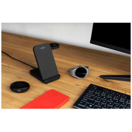 FIXED FIXPOS-SA-BK mobiililaitteen laturi Älykello, Älypuhelin, Kuulokkeet musta USB Langaton lataaminen Pikalataus Sisätila