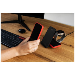 FIXED FIXPOS-SA-BK mobiililaitteen laturi Älykello, Älypuhelin, Kuulokkeet musta USB Langaton lataaminen Pikalataus Sisätila