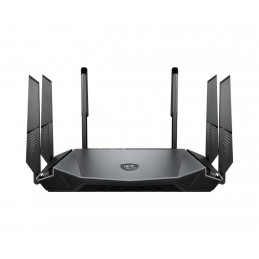 MSI RadiX AX6600 WiFi 6 Tri-Band langaton reititin Gigabitti Ethernet Kolmikaista (2,4 GHz 5 GHz 5 GHz) musta