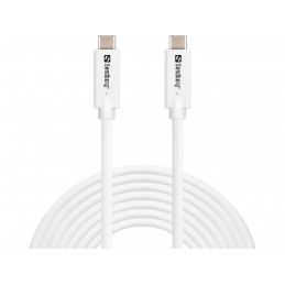 Sandberg 136-76 USB-kaapeli USB 3.2 Gen 2 (3.1 Gen 2) 5 m USB C Valkoinen
