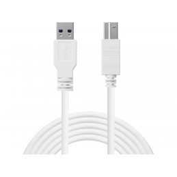Sandberg 509-23 USB-kaapeli USB 3.2 Gen 1 (3.1 Gen 1) 1,8 m USB A USB B Valkoinen