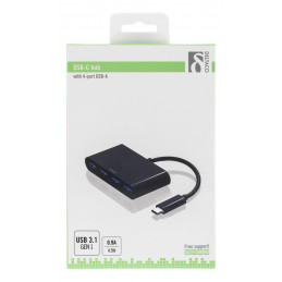 Deltaco USBC-HUB2 keskitin USB 2.0 Type-C 5000 Mbit s musta