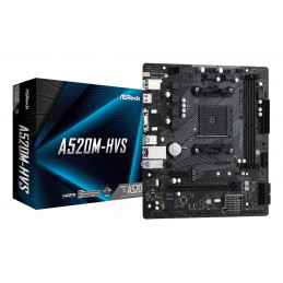 Asrock A520M-HVS AMD A520 Kanta AM4 mikro ATX