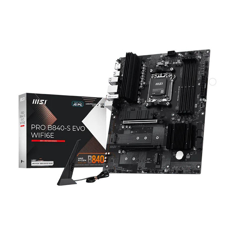 MSI Pro B840-S EVO WIFI6E AMD B840 Pistoke AM5 ATX