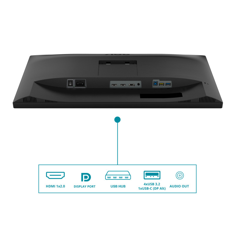 AOC V5 CU34V5C BK tietokoneen litteä näyttö 86,4 cm (34") 3440 x 1440 pikseliä Wide Quad HD LED musta