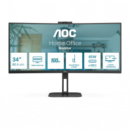 AOC V5 CU34V5C BK tietokoneen litteä näyttö 86,4 cm (34") 3440 x 1440 pikseliä Wide Quad HD LED musta