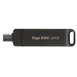 Patriot Memory Rage R550 USB-muisti 64 GB USB Type-A   USB Type-C 3.2 Gen 1 (3.1 Gen 1) musta
