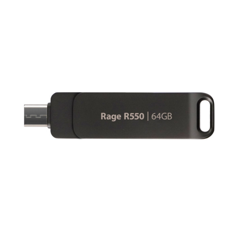 Patriot Memory Rage R550 USB-muisti 64 GB USB Type-A   USB Type-C 3.2 Gen 1 (3.1 Gen 1) musta