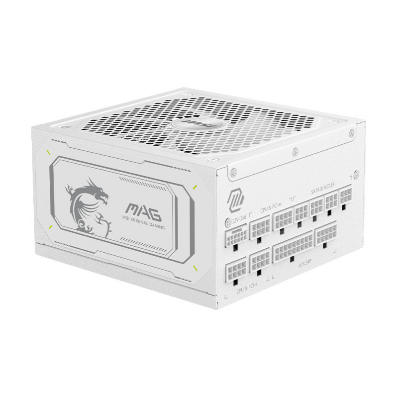 MSI MAG A1000GL PCIE5 WHITE virtalähdeyksikkö 1000 W 24-pin ATX ATX Valkoinen