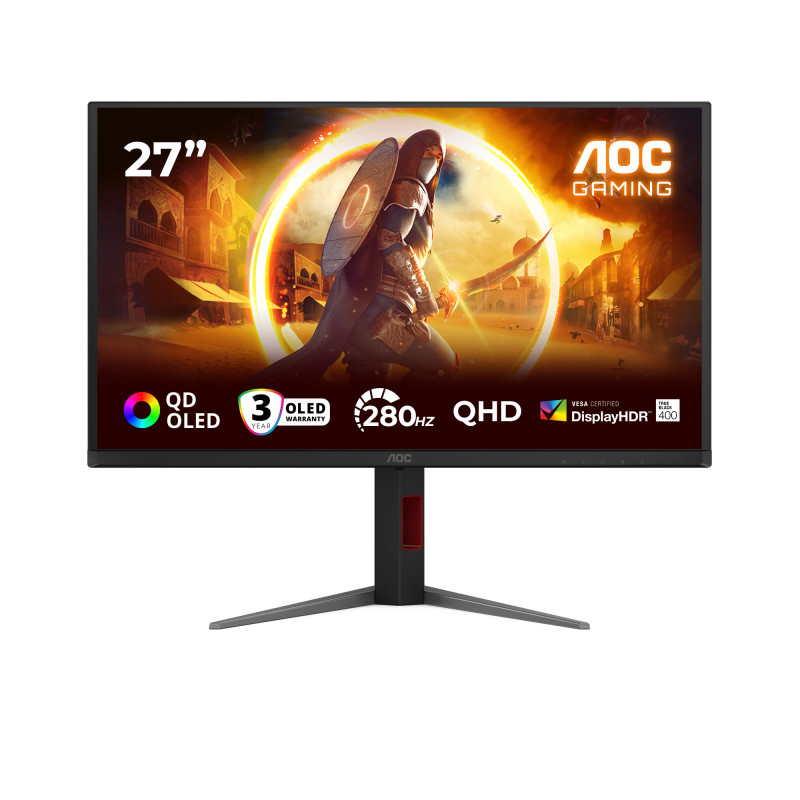 AOC G4 Q27G4ZD tietokoneen litteä näyttö 68,6 cm (27") 2560 x 1440 pikseliä Quad HD QD-OLED musta, Punainen