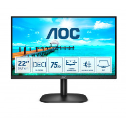 AOC B2 22B2H EU tietokoneen litteä näyttö 54,6 cm (21.5") 1920 x 1080 pikseliä Full HD LED musta