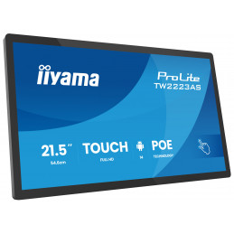 iiyama TW2223AS-B3P infonäyttö Interaktiivinen litteä paneeli 54,6 cm (21.5") Wi-Fi 450 cd m² Full HD musta Kosketusnäyttö