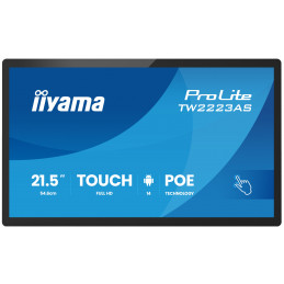 iiyama TW2223AS-B3P infonäyttö Interaktiivinen litteä paneeli 54,6 cm (21.5") Wi-Fi 450 cd m² Full HD musta Kosketusnäyttö