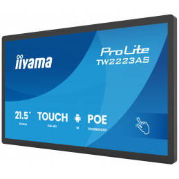 iiyama TW2223AS-B3P infonäyttö Interaktiivinen litteä paneeli 54,6 cm (21.5") Wi-Fi 450 cd m² Full HD musta Kosketusnäyttö
