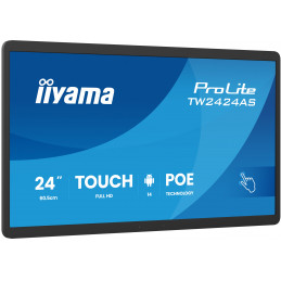 iiyama TW2424AS-B3P infonäyttö Interaktiivinen litteä paneeli 60,5 cm (23.8") Wi-Fi 450 cd m² Full HD musta Kosketusnäyttö