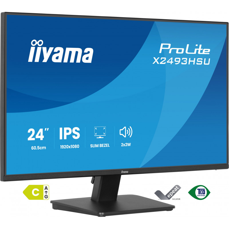 iiyama ProLite X2493HSU-B1 tietokoneen litteä näyttö 60,5 cm (23.8") 1920 x 1080 pikseliä Full HD LED musta
