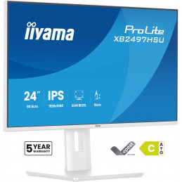 iiyama ProLite XB2497HSU-W1 tietokoneen litteä näyttö 60,5 cm (23.8") 1920 x 1080 pikseliä Full HD LED Valkoinen