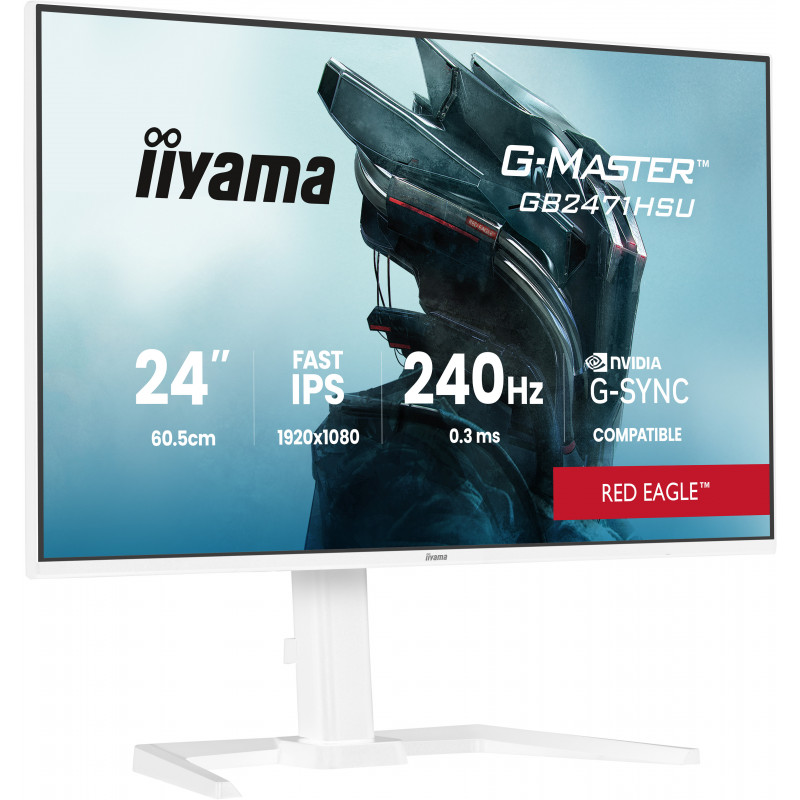 iiyama G-MASTER GB2471HSU-W1 tietokoneen litteä näyttö 60,5 cm (23.8") 1920 x 1080 pikseliä Full HD LED Valkoinen