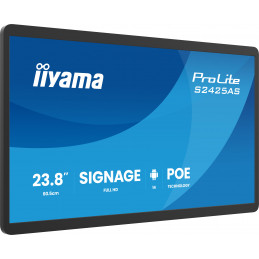iiyama ProLite S2425AS-B1P Digitaalinen litteä infotaulu 60,5 cm (23.8") LCD Wi-Fi 500 cd m² Full HD musta Sisäänrakennettu