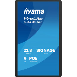 iiyama ProLite S2425AS-B1P Digitaalinen litteä infotaulu 60,5 cm (23.8") LCD Wi-Fi 500 cd m² Full HD musta Sisäänrakennettu