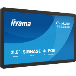 iiyama ProLite S2225AS-B1P Digitaalinen litteä infotaulu 54,6 cm (21.5") LCD Wi-Fi 500 cd m² Full HD musta Sisäänrakennettu