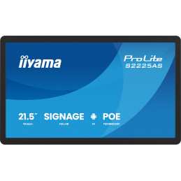 iiyama ProLite S2225AS-B1P Digitaalinen litteä infotaulu 54,6 cm (21.5") LCD Wi-Fi 500 cd m² Full HD musta Sisäänrakennettu