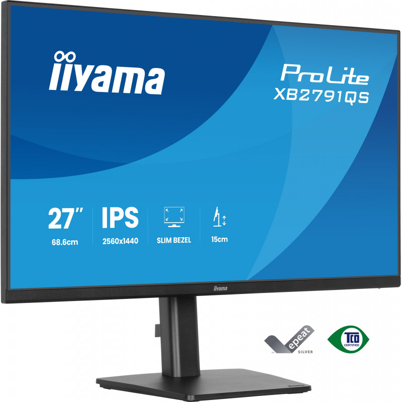 iiyama ProLite XB2791QS-B1 tietokoneen litteä näyttö 68,6 cm (27") 2560 x 1440 pikseliä Quad HD LED musta