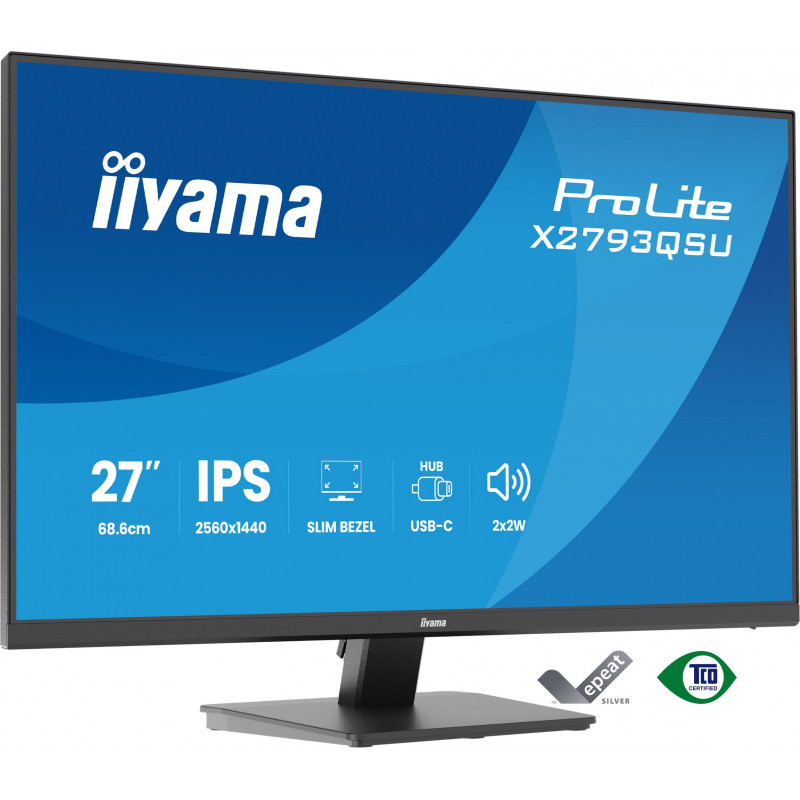 iiyama ProLite X2793QSU-B1 tietokoneen litteä näyttö 68,6 cm (27") 2560 x 1440 pikseliä Quad HD LED musta