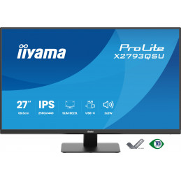 iiyama ProLite X2793QSU-B1 tietokoneen litteä näyttö 68,6 cm (27") 2560 x 1440 pikseliä Quad HD LED musta